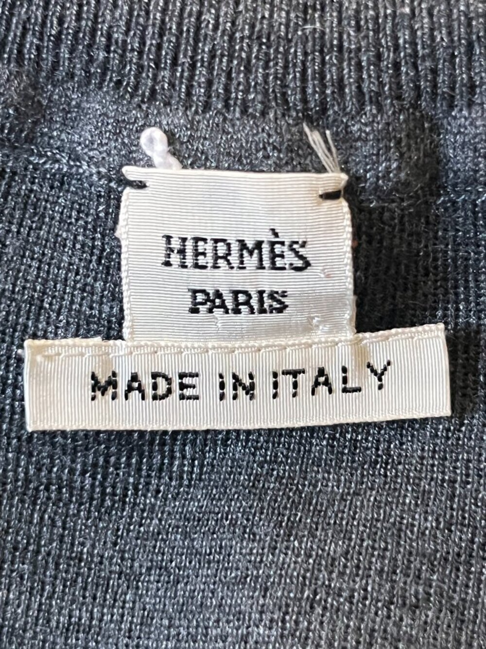 HERMES PULL COL MONTANT MOCK NECK LOGO SWEATER NWOT CASHMERE & SILK BLEND - 36 - Picture 7 of 11